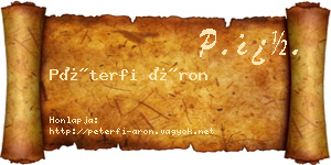 Péterfi Áron névjegykártya