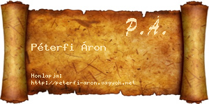 Péterfi Áron névjegykártya