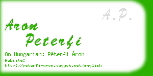 aron peterfi business card